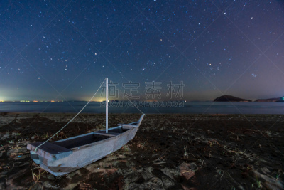 星系,日本,风景,四国,香川县,海滩,船,平和,自然界的状态,云