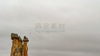 戈雷梅,卡帕多奇亚,山谷市,烟囱石,万岩柱,安纳托利亚,世界遗产,沙岩,鸟类