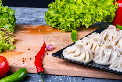 蔬菜,芫荽叶,食品,格鲁吉亚,留白,盘子,黑色背景,厚木板,传统,清新