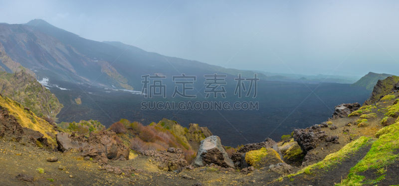 意大利,埃特纳火山,西西里,瓦莱,自然界的状态,环境,雪,公园,著名景点,小路