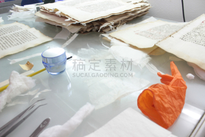 纸,平衡折角灯,旧约书,莎草纸,餐刀,手稿,测量工具,撕破的,肮脏的,古董
