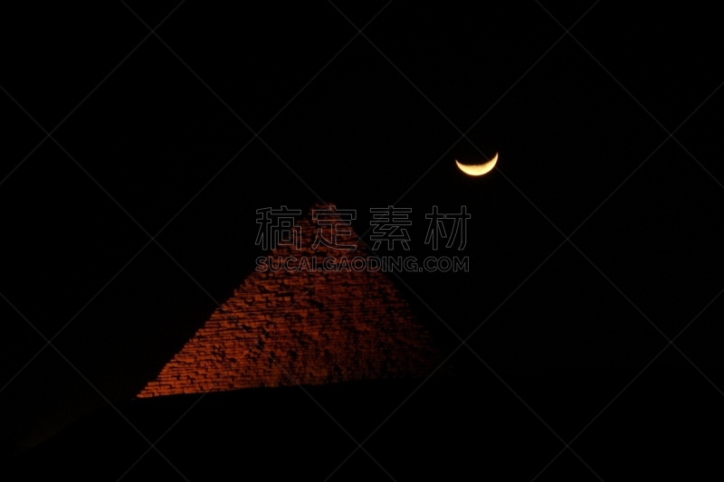 埃及,吉萨,古王国金字塔,夜晚,金字塔形,著名景点,当地著名景点,国际著名景点,国内著名景点,旅游目的地