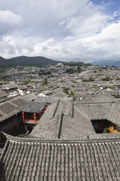过去,丽江,纳西族,云南省,垂直画幅,天空,古代文明,灯笼,高视角,无人