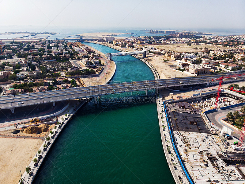 运河,迪拜,在上面,水,桥,航拍视角,小溪,国际著名景点,商务,城市生活