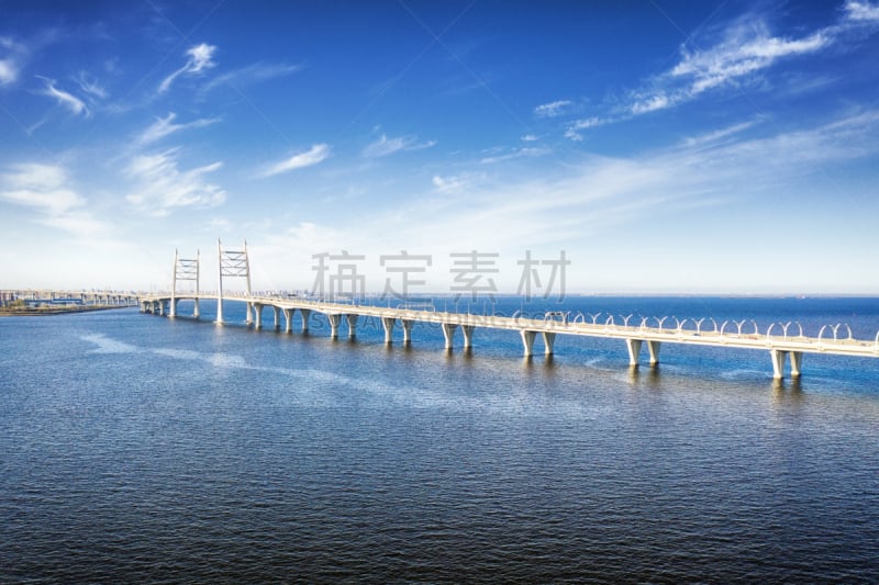 高架道路,桥,在上面,海洋,圣彼得堡,俄罗斯,航拍视角,云景,汽车,交通