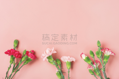 贺卡,平铺,康乃馨,情人节,幸福,粉色,概念,母亲节,花束,花