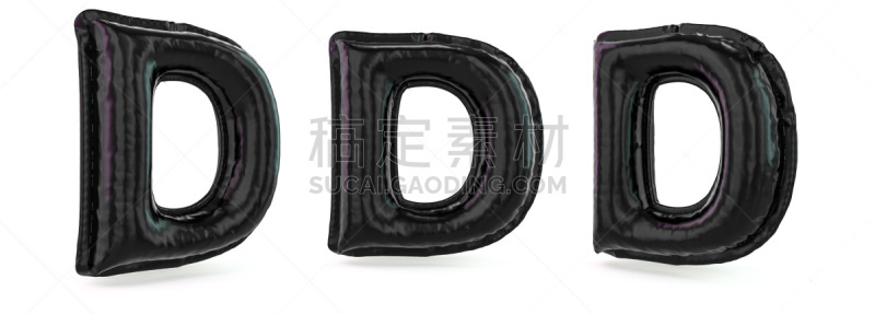 大写字母,三维图形,英文字母d,气球,充气品,黑色,背景,英语,单词,背景分离