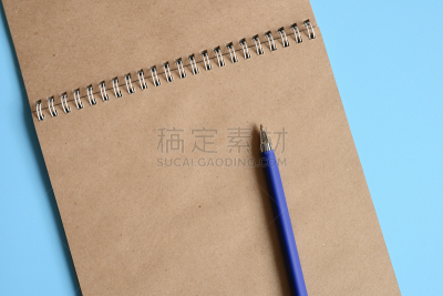 速写本,纸,笔记本,手艺,水笔,蓝色背景,商务,球体,螺线,空的