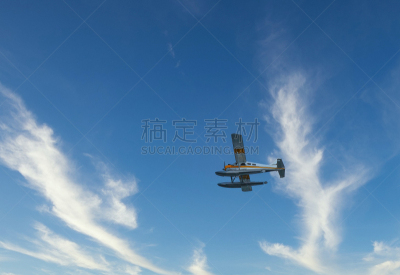 水上飞机,黄色,天空,白色,尼斯,商务,图像,海洋,机场,现代
