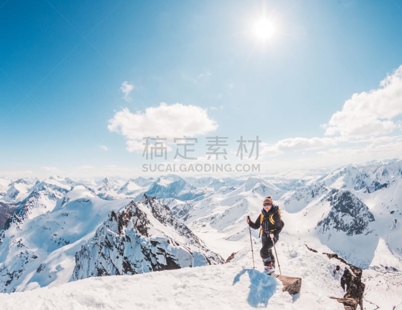 挪威,滑雪运动,风景,自然美,女人