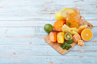 水果,柠檬水,冰块,冷,柠檬苏打水,厚木板,果汁,复古风格,榨汁机,苏打水