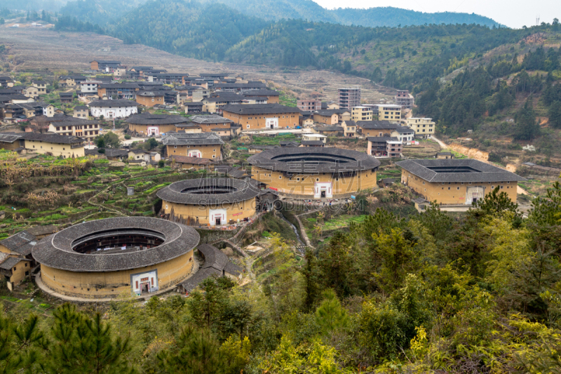 人,远古的,中国,福建省,地球形,蒂卢,初溪,拥挤的,都市风景,客家族