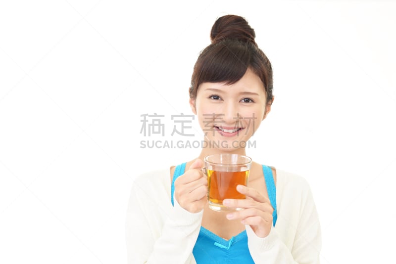 青年女人,饮料,可爱的,仅日本人,红茶,舒服,肖像,一个人,女人,头发