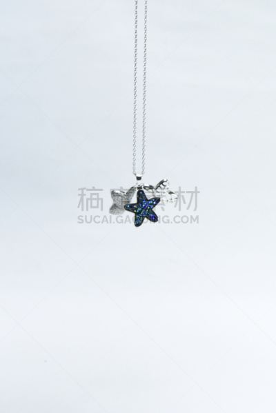 链,银色,项坠,白色背景,分离着色