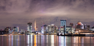 东京湾,夜晚,摄像机拍摄角度,海滨公园,居住区,云,黄昏,客船,现代,客轮