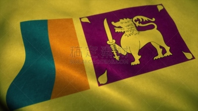 Sri Lanka flag waving in the wind. National flag of Sri Lanka. Sign of Sri Lanka. 3d illustration