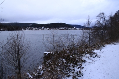 蒂蒂湖,黑森林,天空,多云,冬天,湖,风景