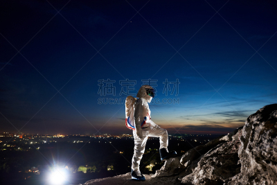 宇航员,天空,夜晚,自然美,在下面,旅途,空间探索,发现号,太空服,仅男人
