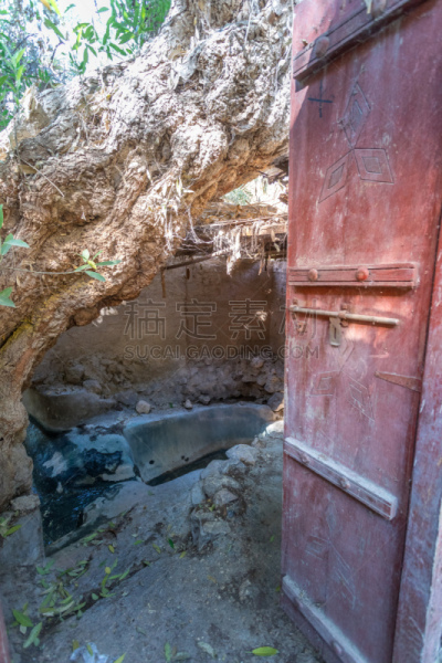 绿色,河流,提威族,峡谷,岩石,悬崖,河床,水,阿曼,泉