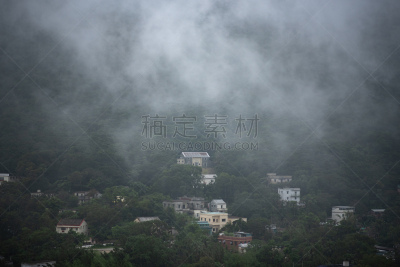 山,早晨,旅行者,户外,多色的,绿色,蓝色,著名景点,高处,宁静