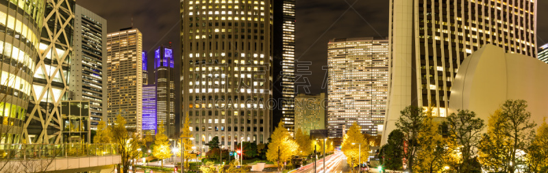 Night view of Nishi Shinjuku skyscrapers８