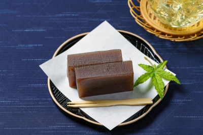 传统,日本,甜食,绿茶,羊羹,冷,室内,夏天,褐色,平和
