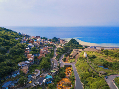 自然,航拍视角,山,森林,海洋,乡村,树