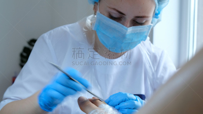 指甲,足,发型屋,顾客,职权,专业人员,手套,部分,医疗流程,漆的
