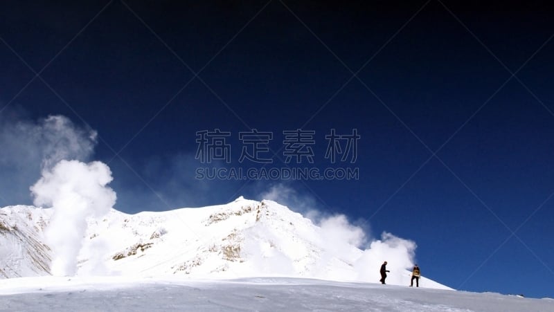 风景,旭岳火山,山口,东川镇,空中缆车,雪,浓烟,著名景点,大雪山,户外