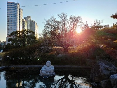 状态描述,禅宗,韩国,户外,建筑,晴朗,城市,都市风景,城市天际线,雕像