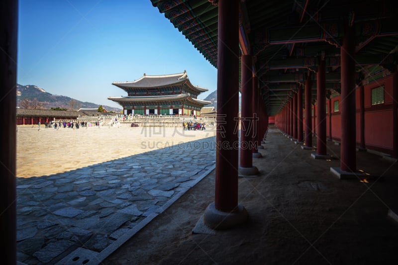 宫殿,景福宫,传统,环境保护,著名景点,韩国,大门,朝鲜半岛,背景,旅行者