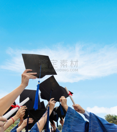 人群,天空,学位帽,云,中国,拿着,想法,户外,人体,幸福