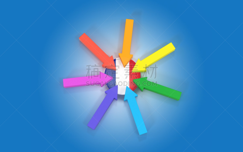 French Flag is Pointed By 3D Mukti Colored Business Chart Arrow Signs Against Blue Background