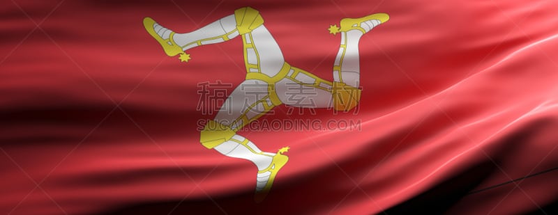 Isle of Man national flag waving texture background. 3d illustration