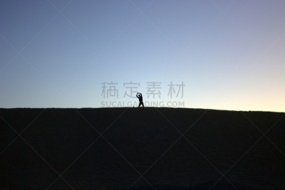 男人,沙丘,太极,黎明