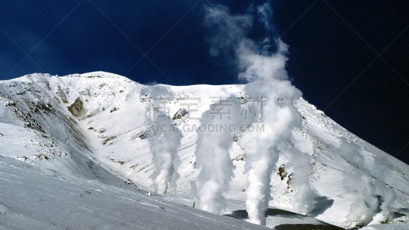 风景,旭岳火山,山口,东川镇,空中缆车,雪,浓烟,著名景点,大雪山,户外