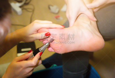 皮肤,足,女人,粗糙的,住宅内部,身体不适,移开,修脚,做