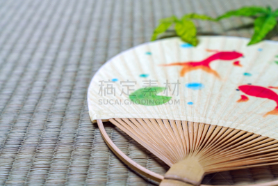 日本,扇子,便装和服,夏天,色彩鲜艳,白色背景,精神振作,热,传统,无忧无虑