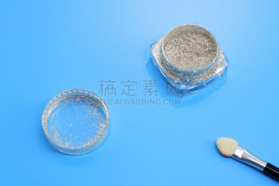 闪亮的,金属质感,眼影,白色背景,广口瓶,扑面粉,专业人员,粉饼,色板,粉底