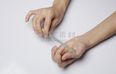 女人,手,指甲锉,分离着色