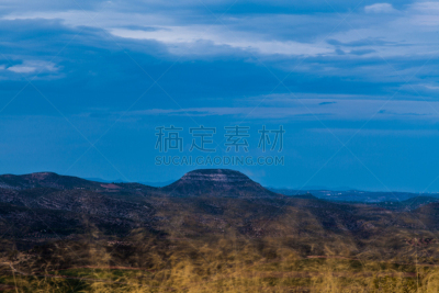天空,云景,蓝色,风,山,白色,草本,行动