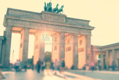 柏林,白昼,日光,勃兰登堡大门,夏天,国际著名景点,图像处理,黄昏,城门,色彩鲜艳