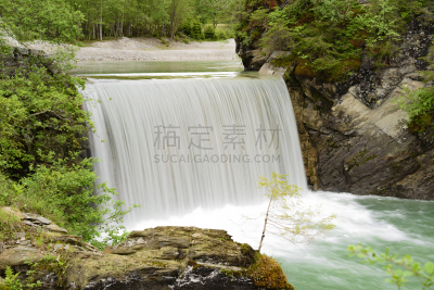 奥地利,瀑布,阿尔卑斯山脉,小的,活力,湿,自然神力,春天,发电站,河流