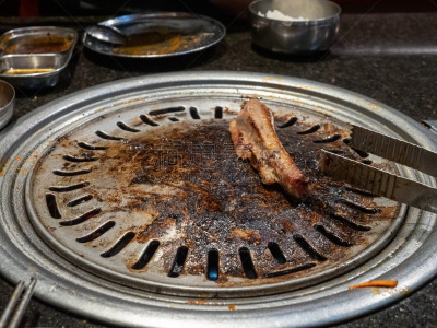 烤肉架,烧毁的,朝鲜民族,炊具,肋骨,格子烤肉,韩国食物,传统,蔬菜,热