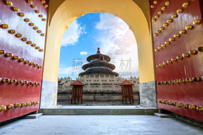 天坛,地形,户外,白昼,圆形,红色,蓝色,华丽的,远古的