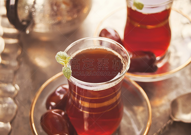 茶,传统,杯,玻璃,餐盘,饮料,热,土耳其,红茶,茶碟
