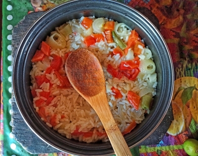 蔬菜,食品,米,锅,素食,传统,清新,香料,热带气候,危地马拉