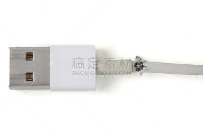 绝缘体,金属丝,撕破的,白色背景,特写,白色,坏掉的,古老的,危险,电
