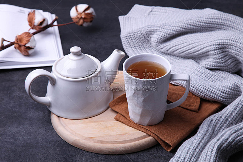 茶,灰色,案板,茶壶,格子花纹,饮料,热,自然界的状态,红茶,杯