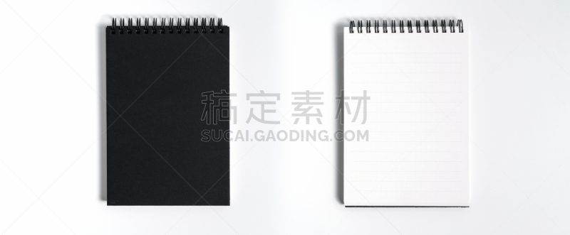 白色背景,背景分离,笔记本,黑色,螺线,皮革,纸,金属丝,条纹,空白的